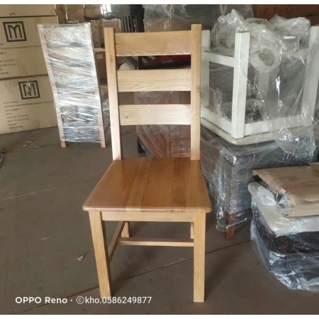 Ghế 3 Nan : 100% Gỗ Sồi + Mặt Ghế Gỗ 